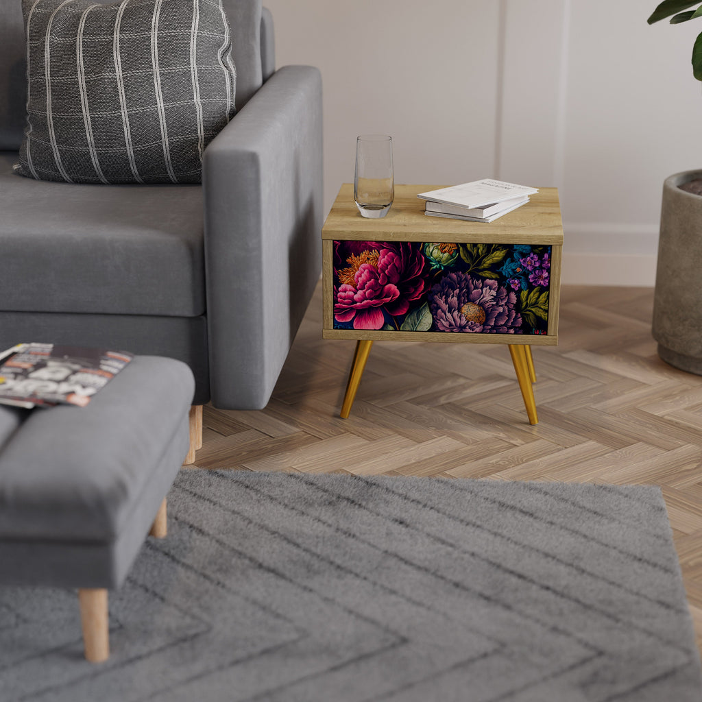 BLOOMING ELEGANCE Nightstand in Oak Effect