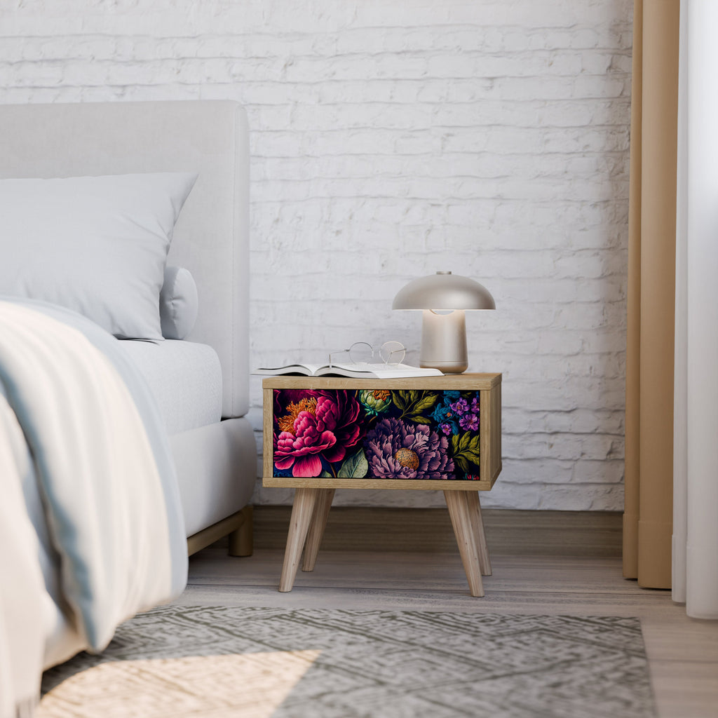 BLOOMING ELEGANCE Nightstand in Oak Effect