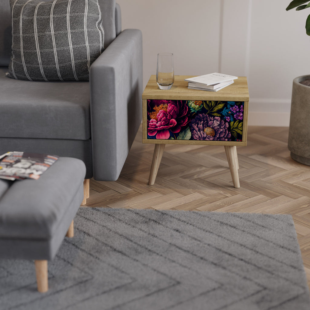 BLOOMING ELEGANCE Nightstand in Oak Effect