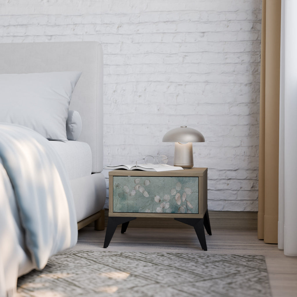 NIGHT LADY Nightstand in Oak Effect