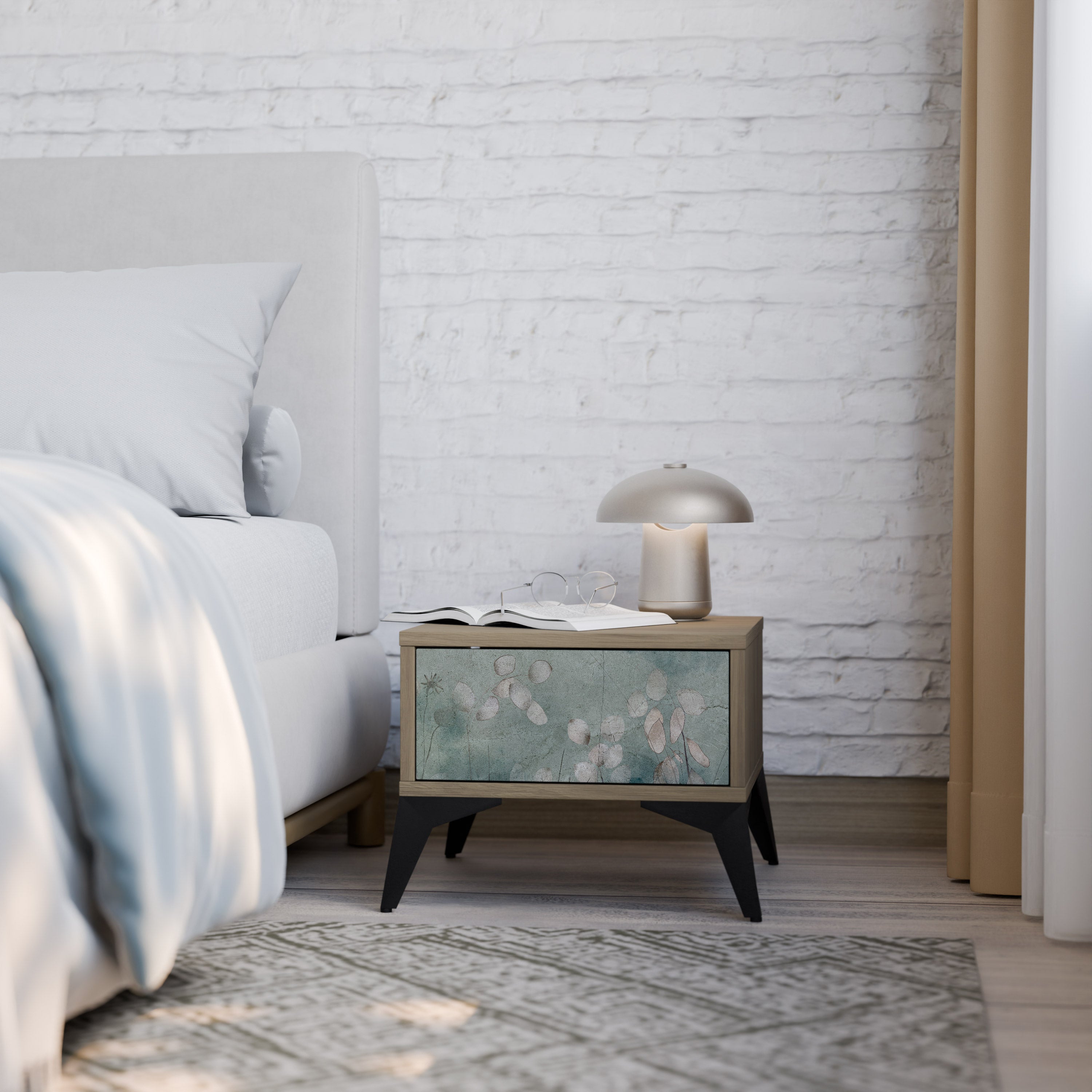 Table de chevet NIGHT LADY effet chêne