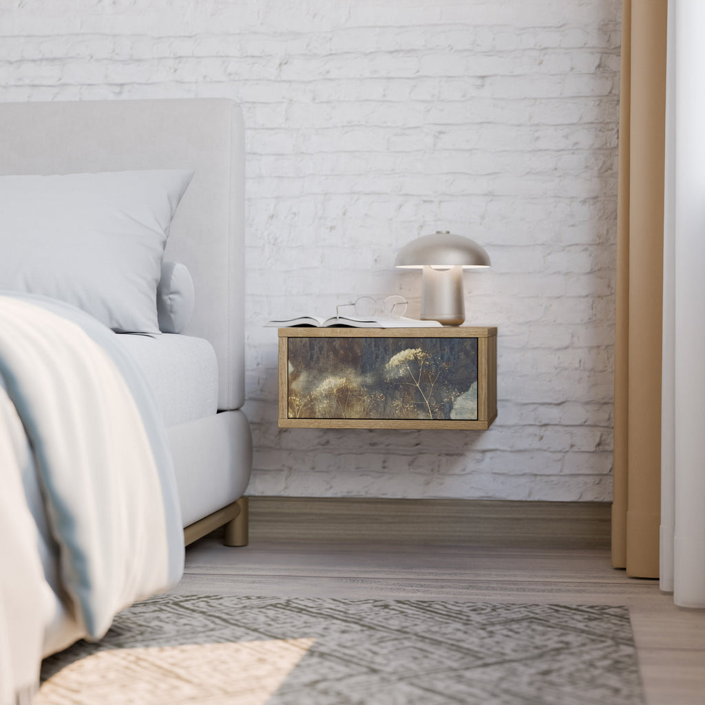 GENTLE POWER Nightstand in Oak Effect