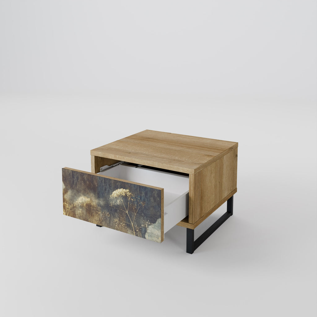 GENTLE POWER Nightstand in Oak Effect