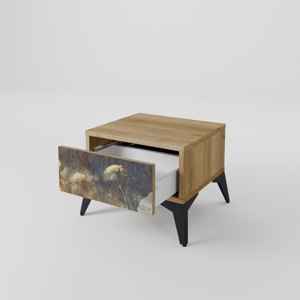 GENTLE POWER Nightstand in Oak Effect