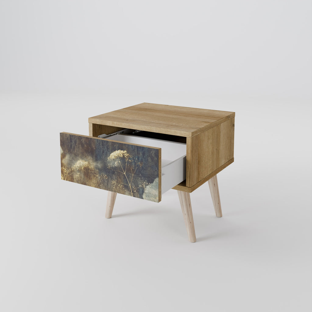 GENTLE POWER Nightstand in Oak Effect