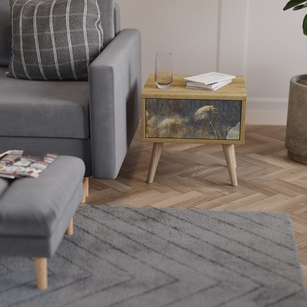 GENTLE POWER Nightstand in Oak Effect