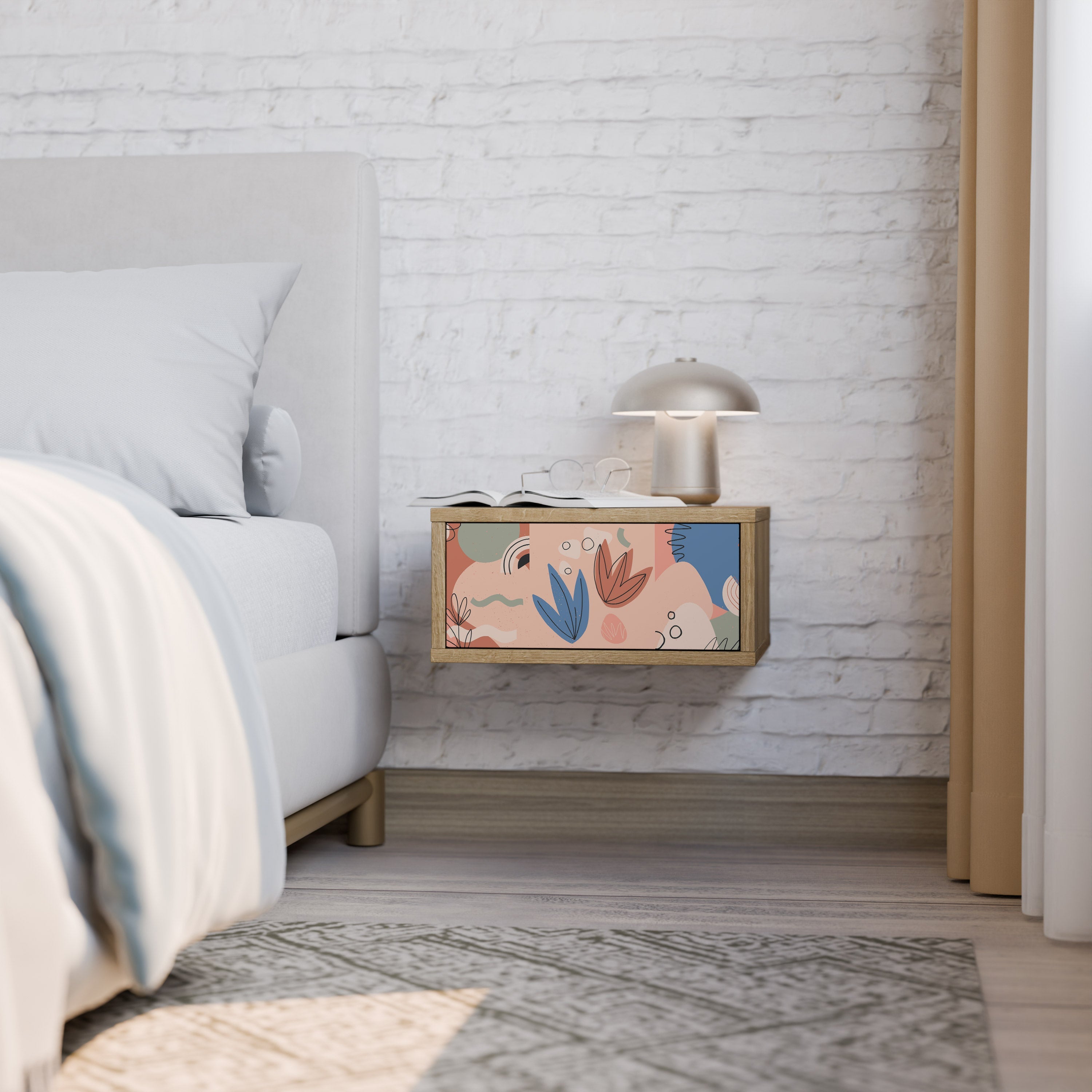 Table de chevet PASTEL DESTINY effet chêne