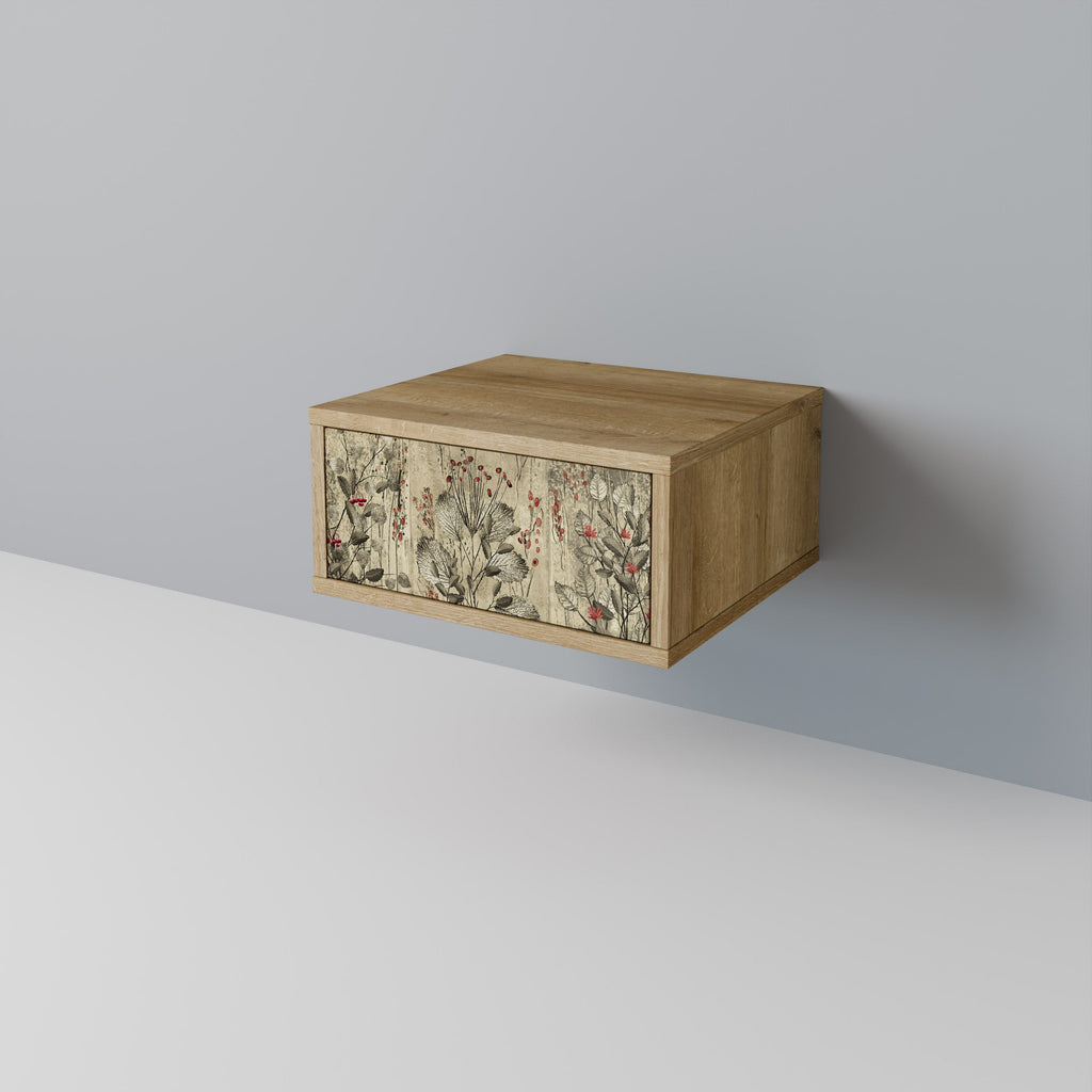 HERBAL GRACE Nightstand in Oak Effect