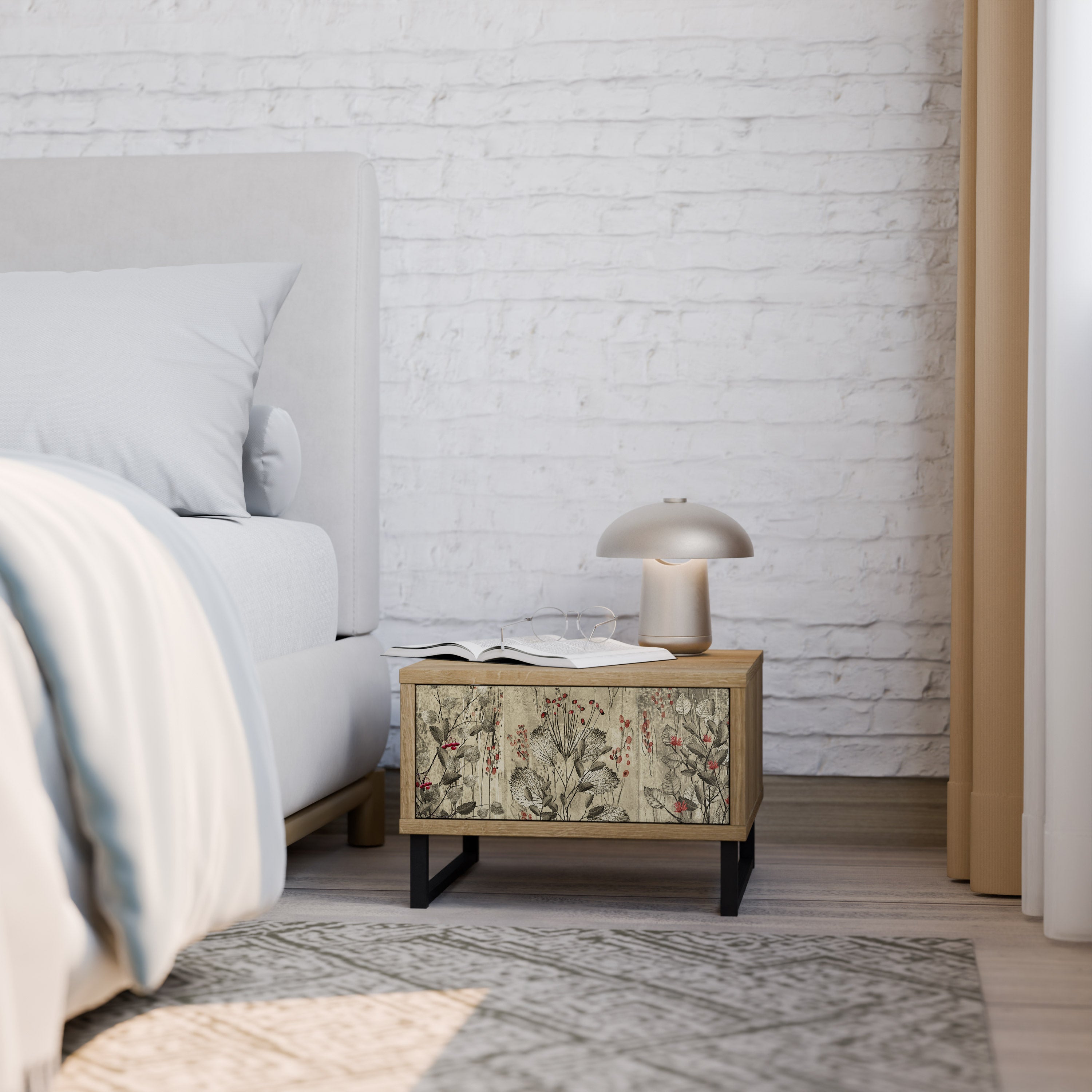 Table de chevet HERBAL GRACE effet chêne