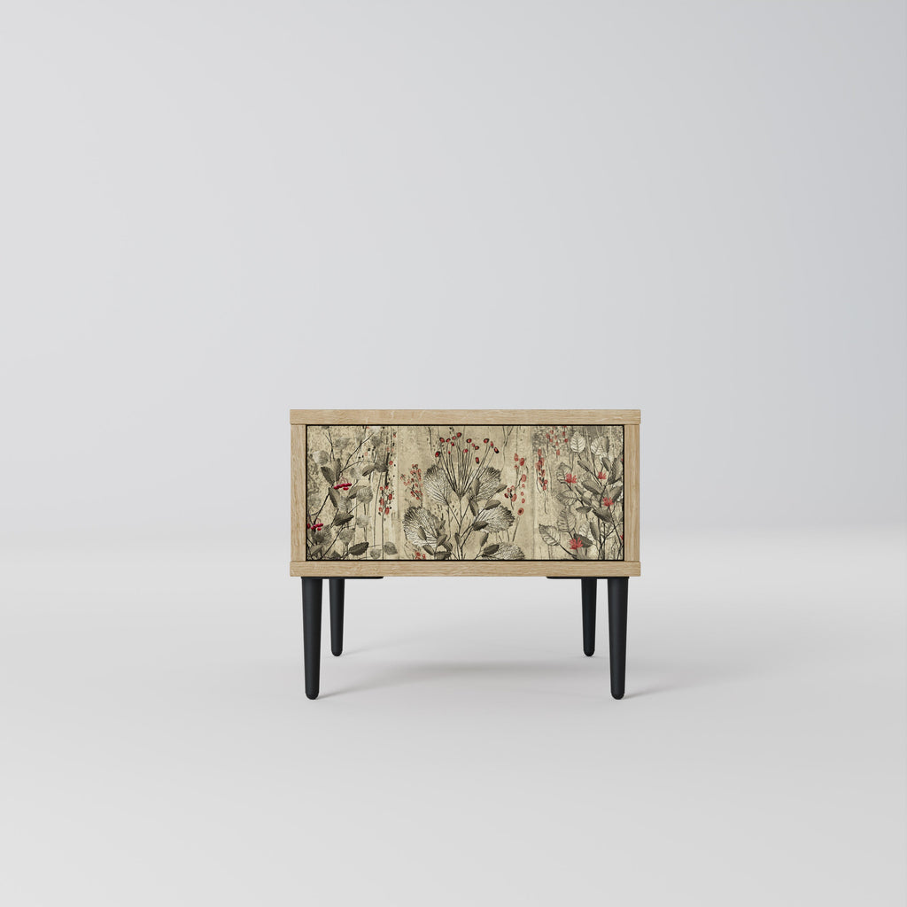 HERBAL GRACE Nightstand in Oak Effect