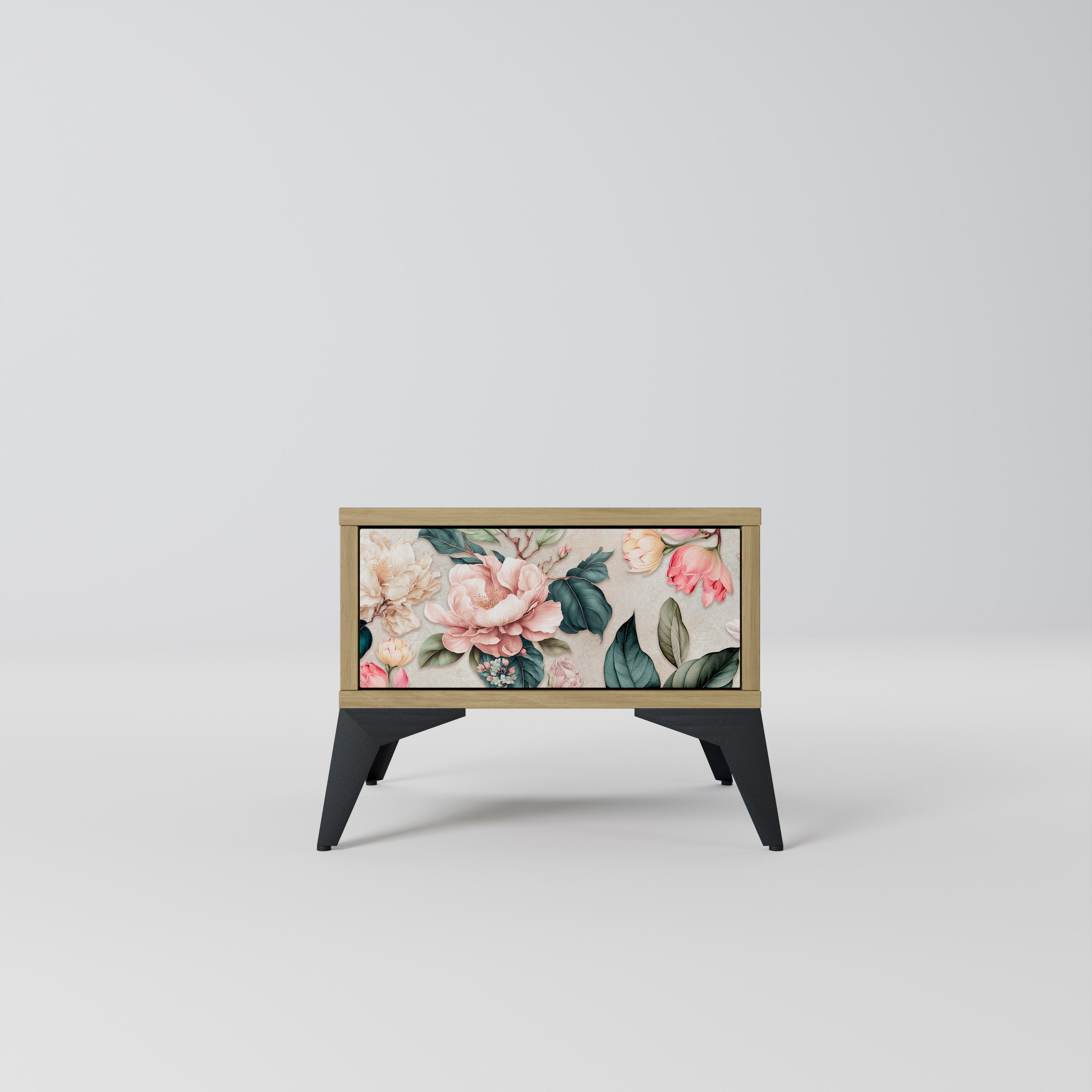 Table de chevet FLORAL GRACE effet chêne