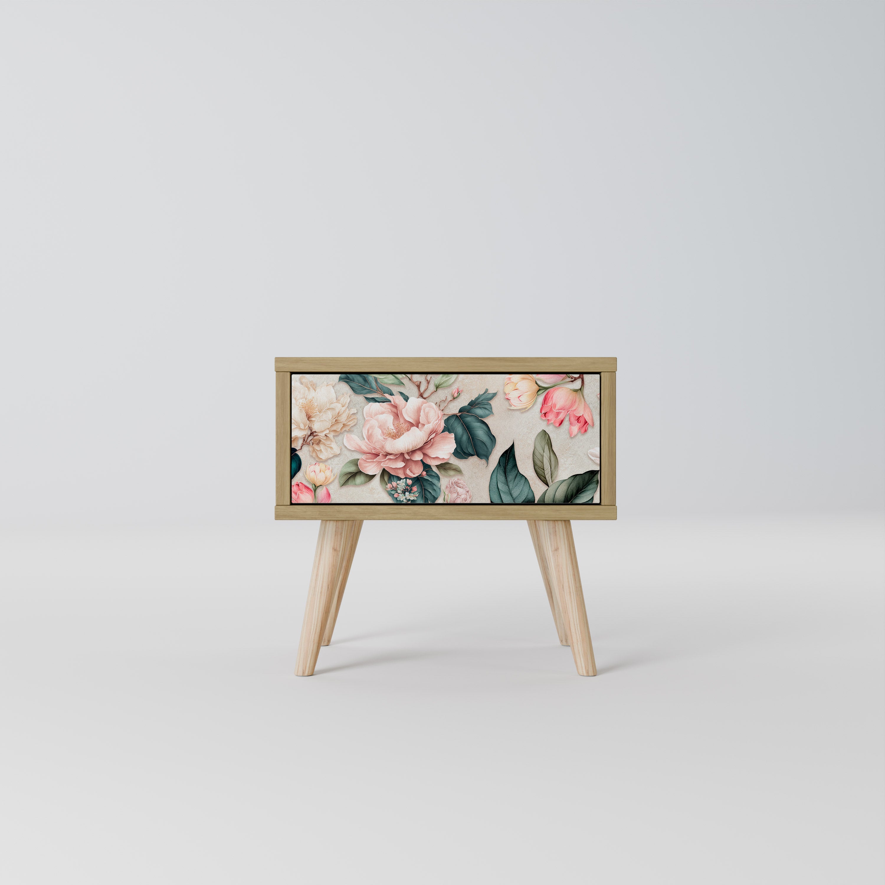 Table de chevet FLORAL GRACE effet chêne