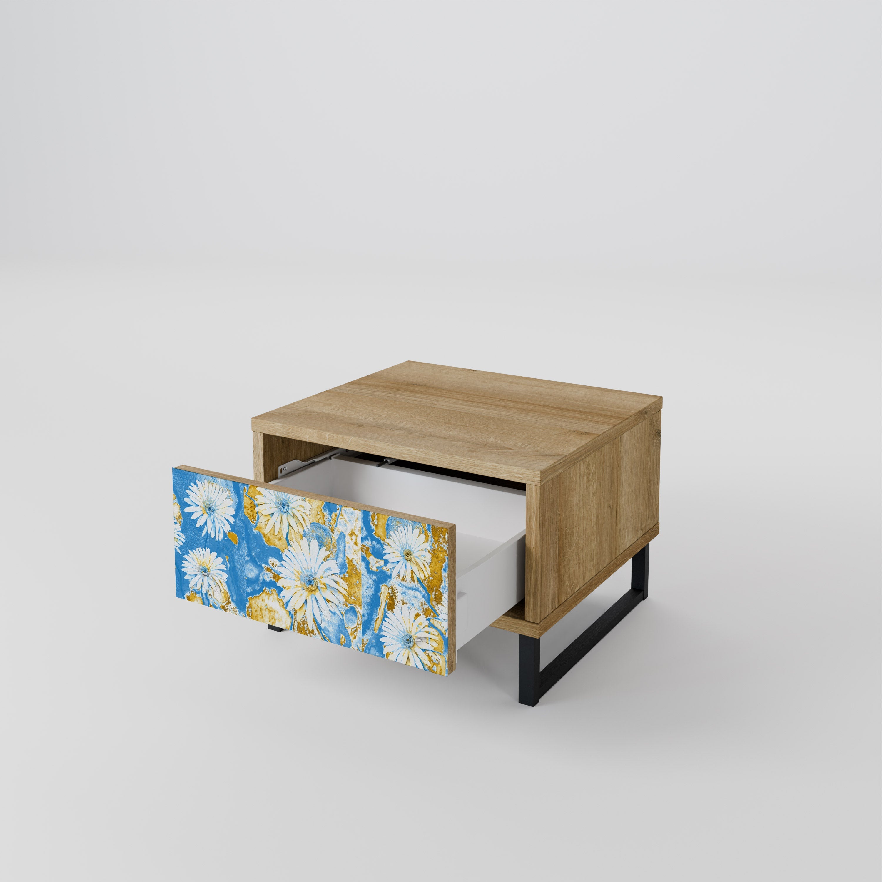 Table de chevet DAISY LUXE effet chêne