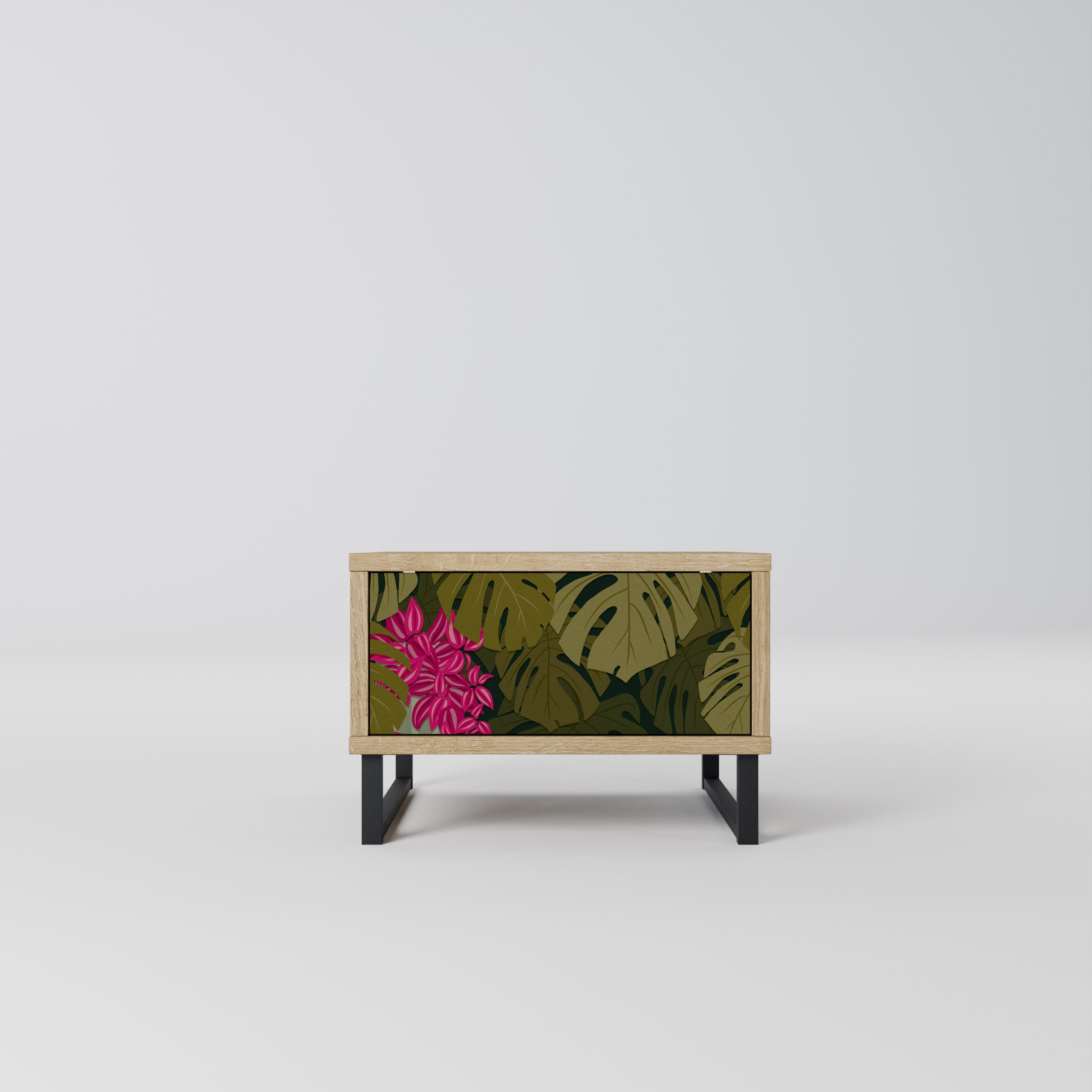 Table de chevet TROPICAL BEAUTY effet chêne