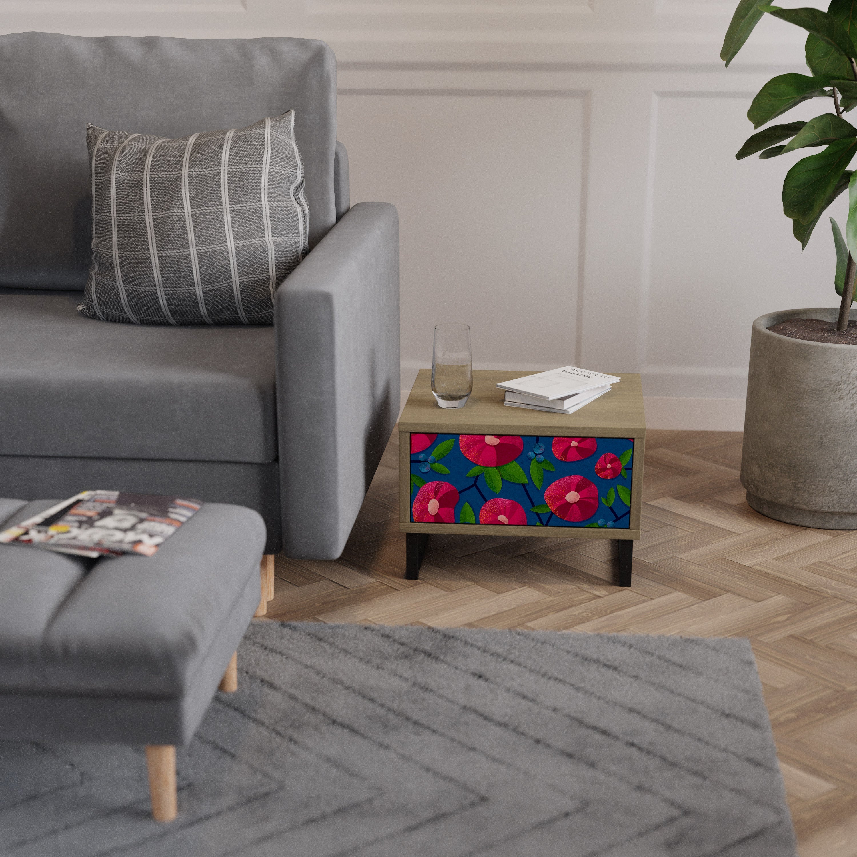 Table de chevet SPRING THOUGHTS effet chêne