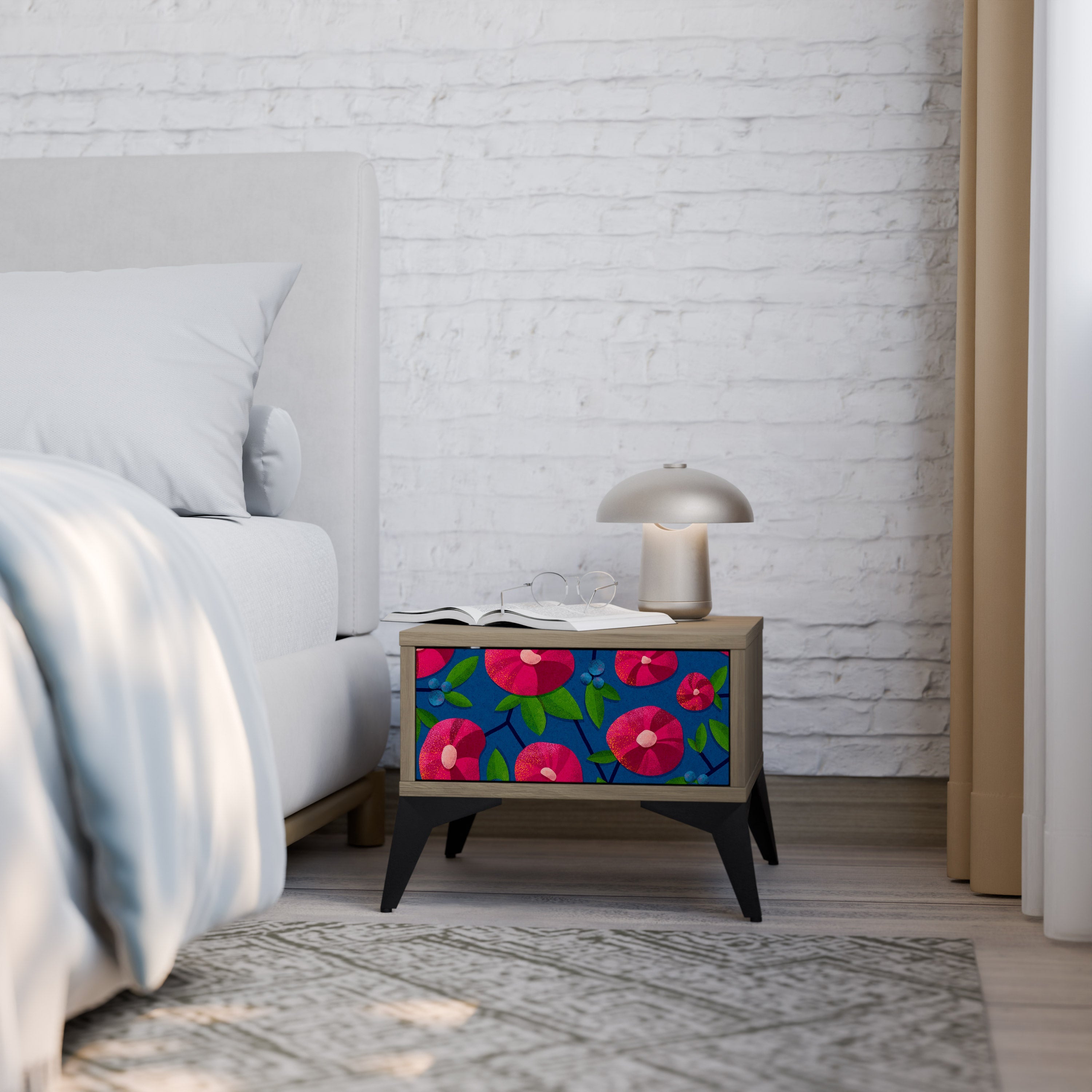 Table de chevet SPRING THOUGHTS effet chêne