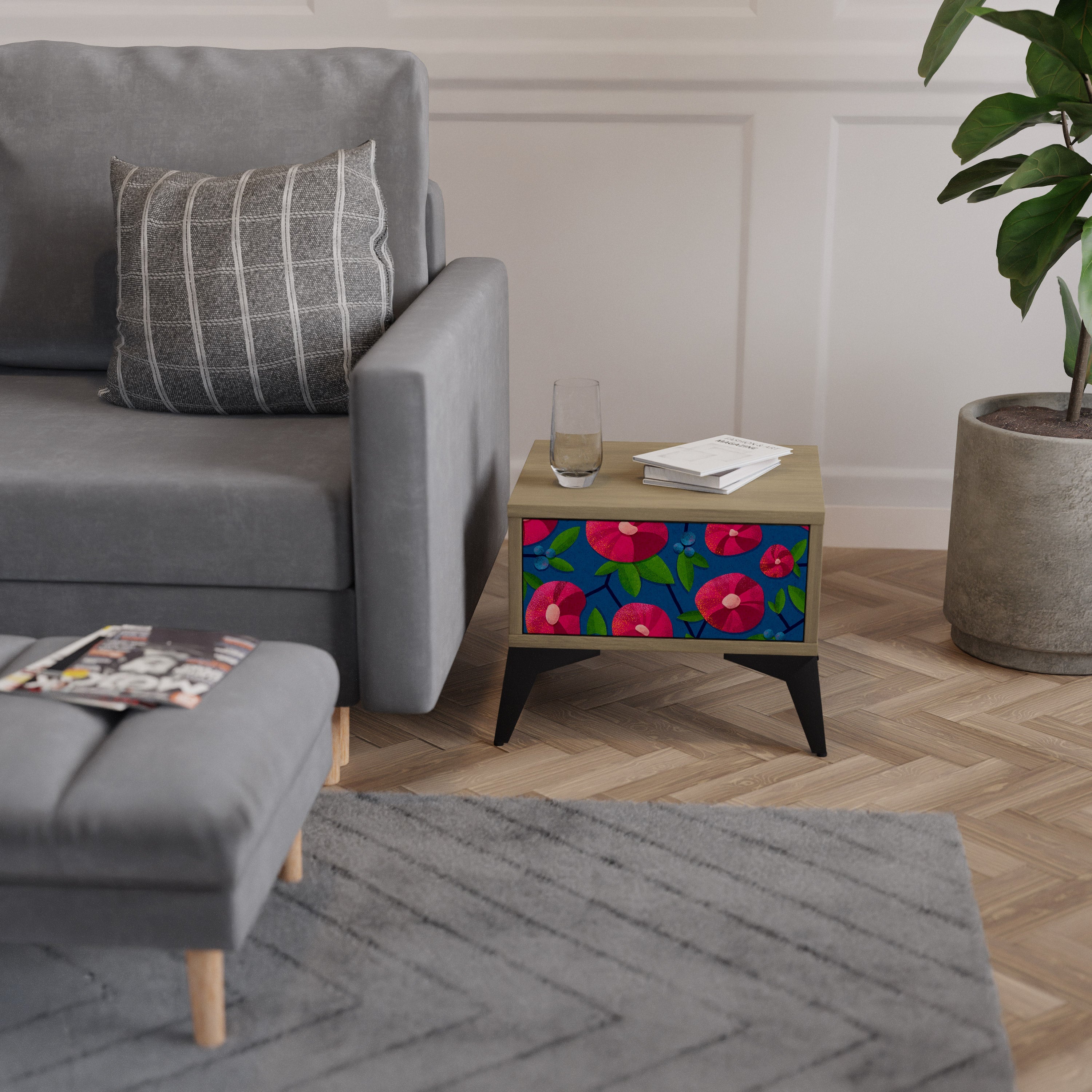 Table de chevet SPRING THOUGHTS effet chêne