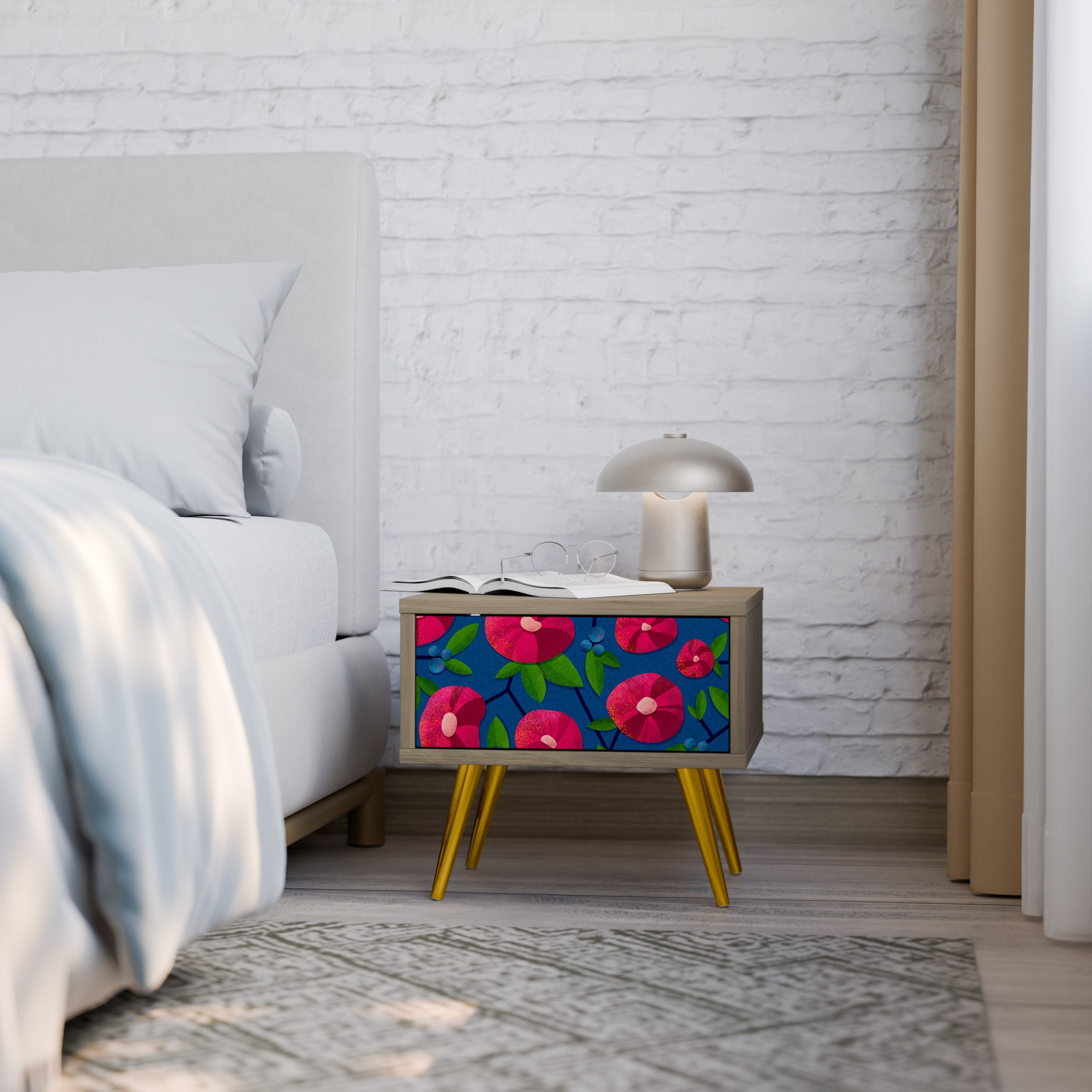 Table de chevet SPRING THOUGHTS effet chêne