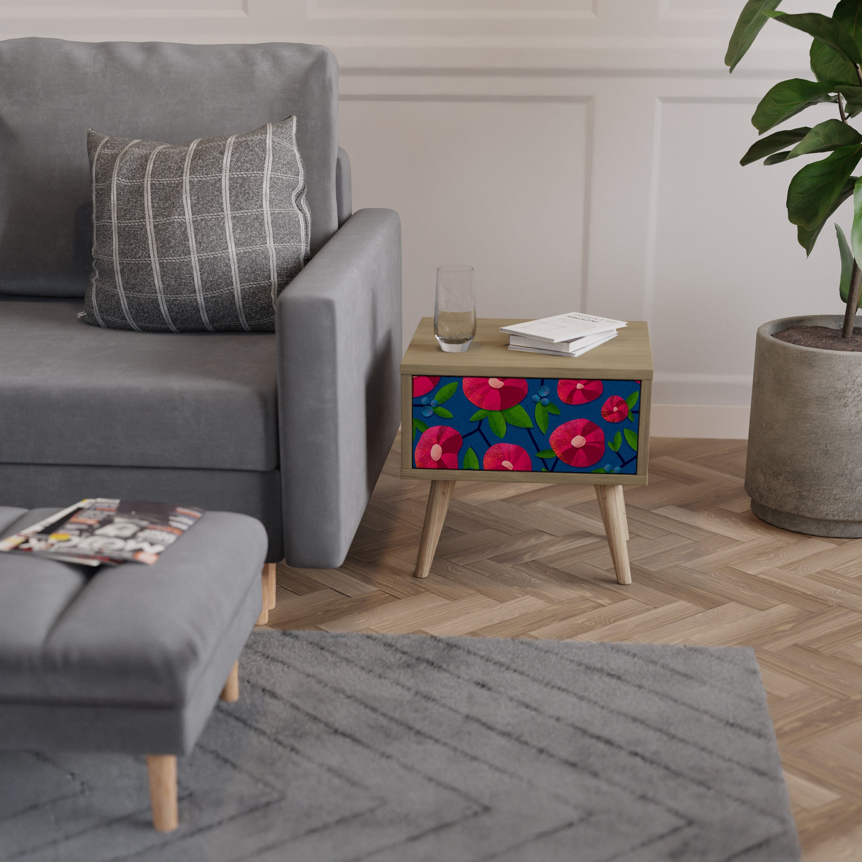 Table de chevet SPRING THOUGHTS effet chêne