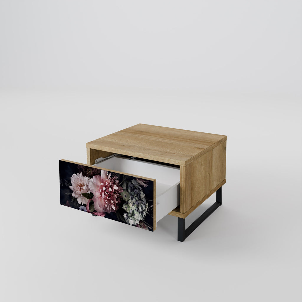 PURE BLOSSOM Nightstand in Oak Effect