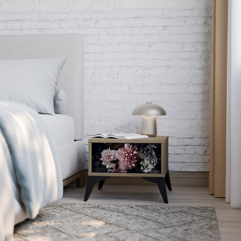 PURE BLOSSOM Nightstand in Oak Effect