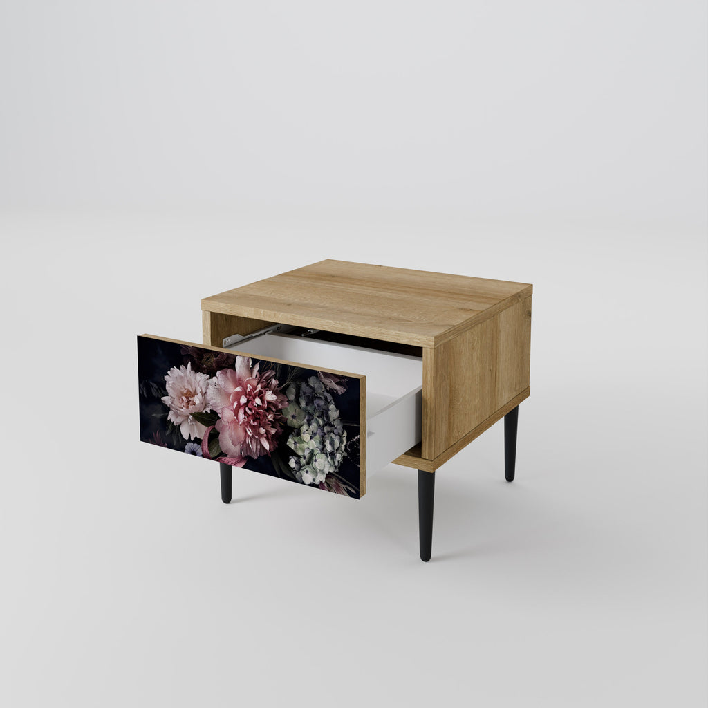 PURE BLOSSOM Nightstand in Oak Effect