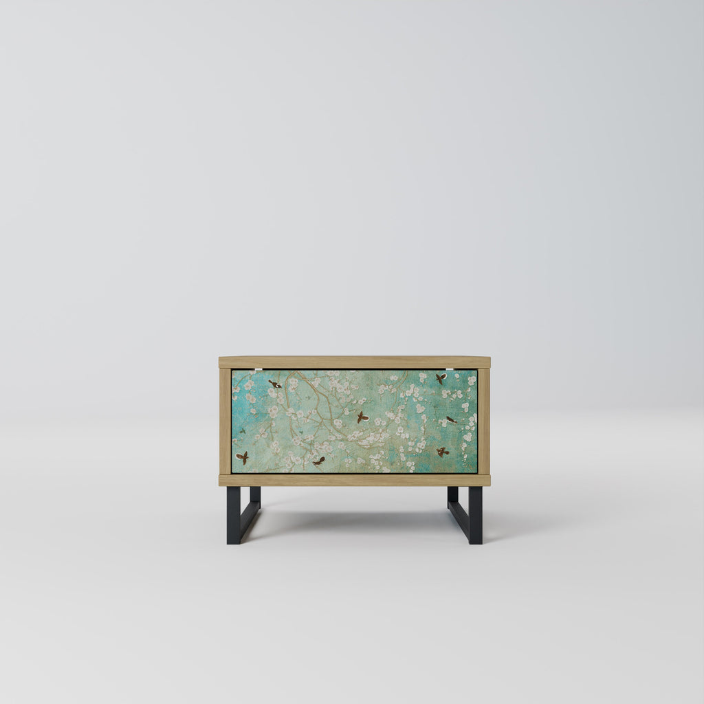 Table de chevet BLOOMING CHARM effet chêne