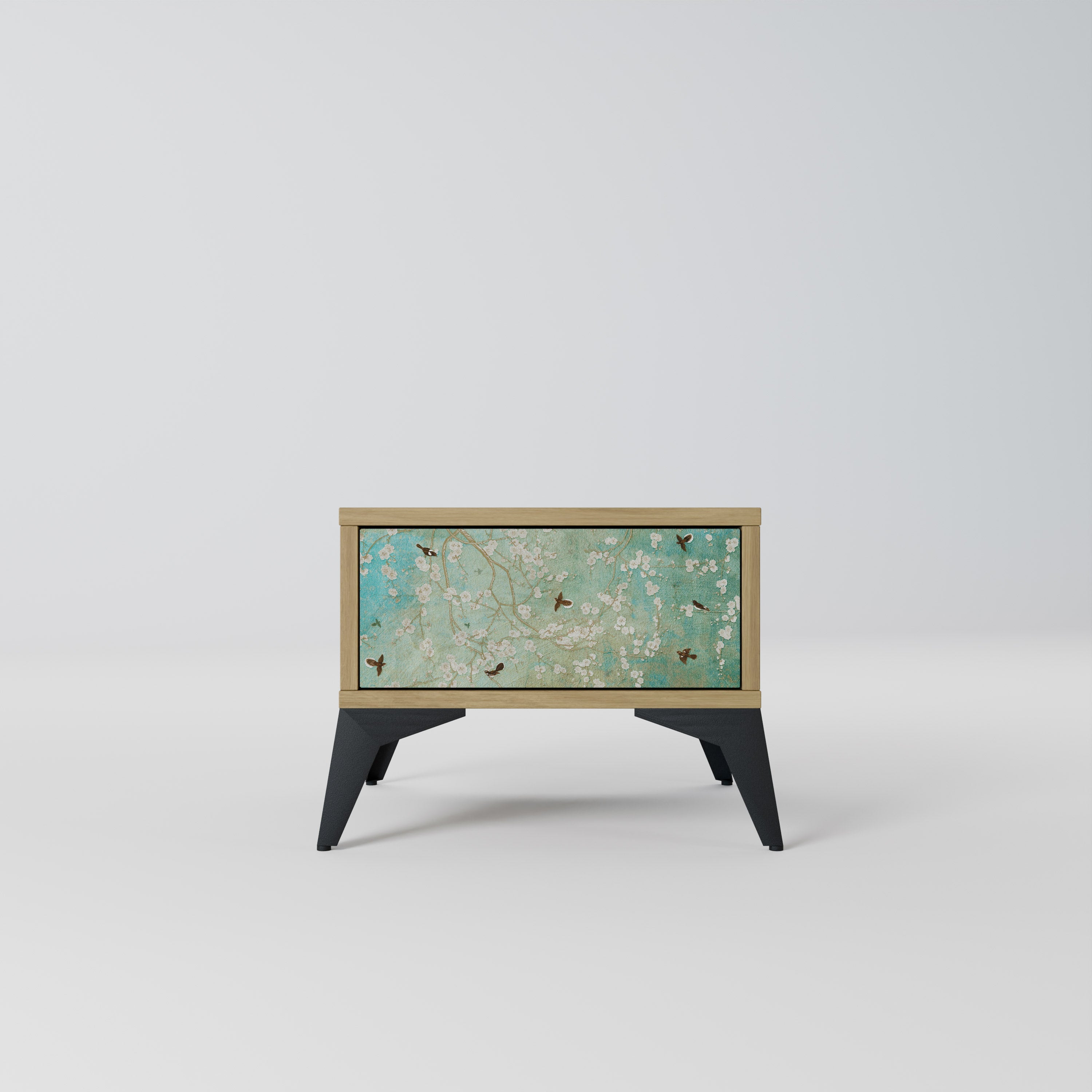 Table de chevet BLOOMING CHARM effet chêne