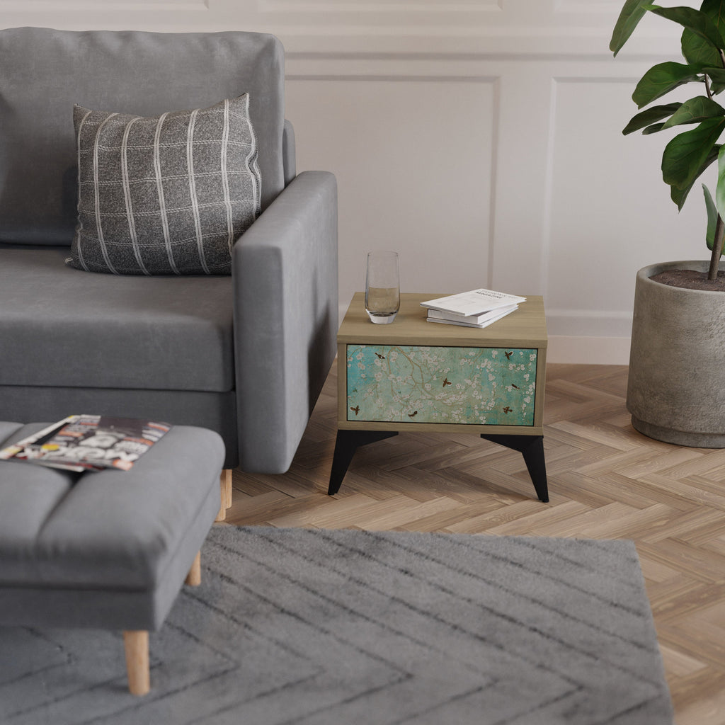 Table de chevet BLOOMING CHARM effet chêne