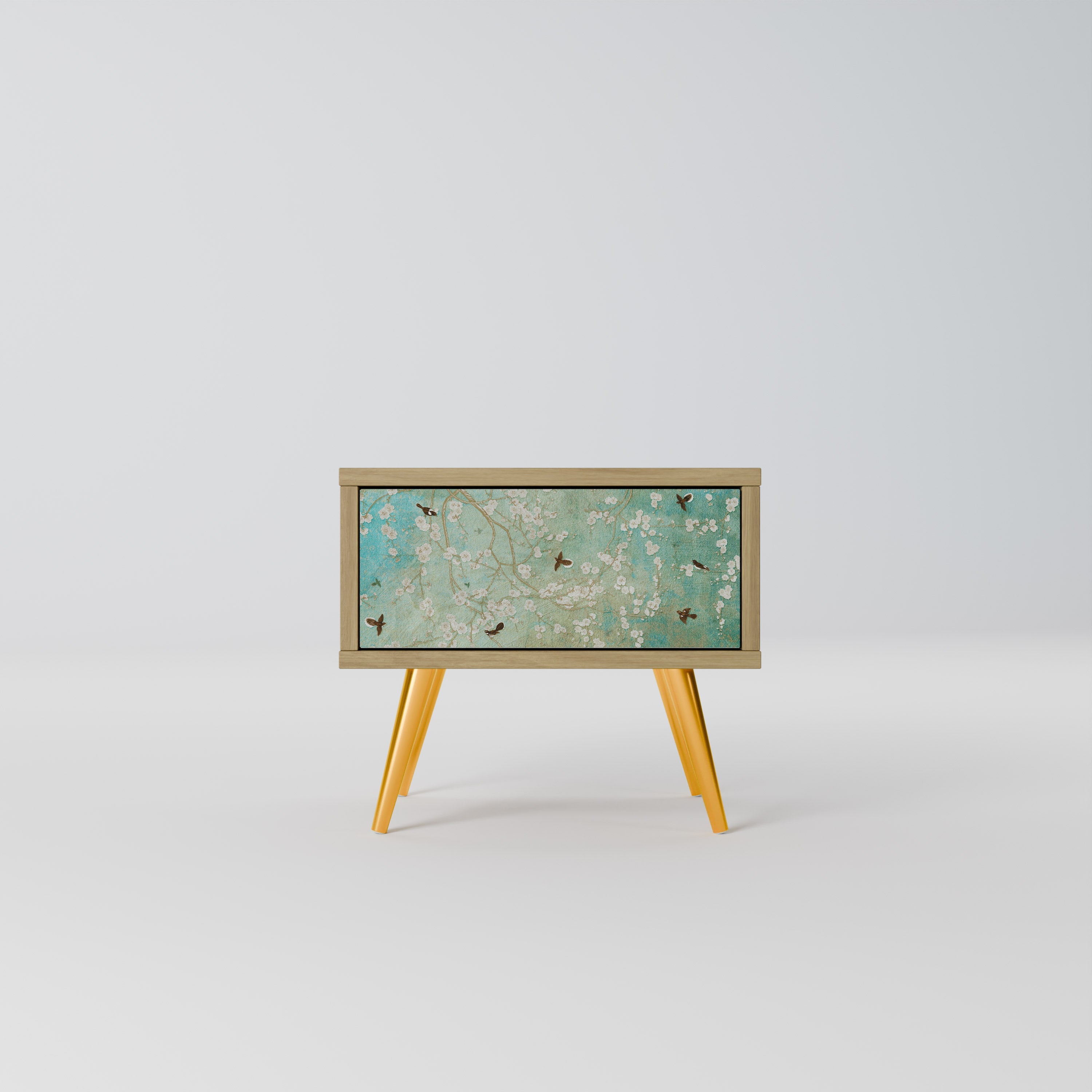 Table de chevet BLOOMING CHARM effet chêne