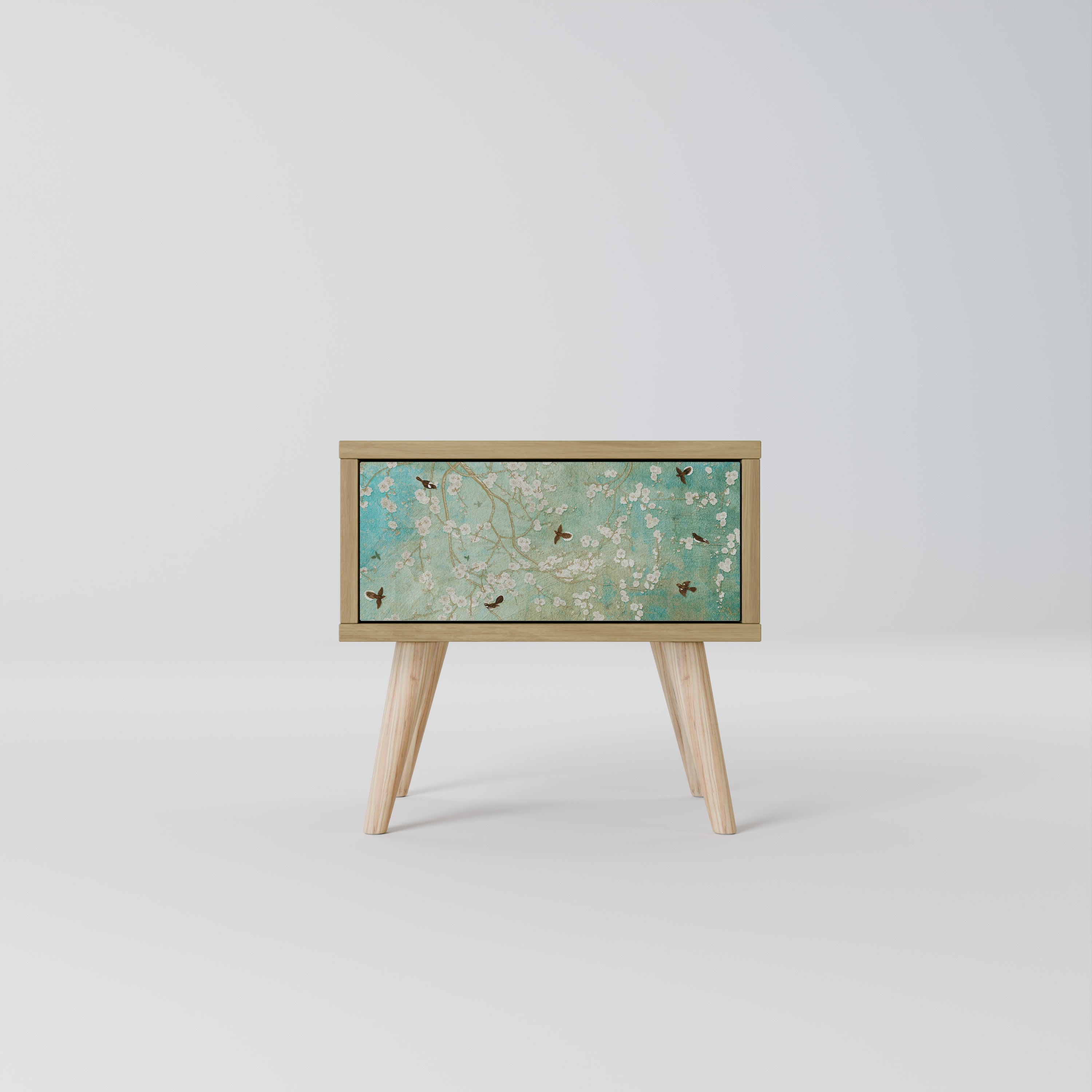 Table de chevet BLOOMING CHARM effet chêne