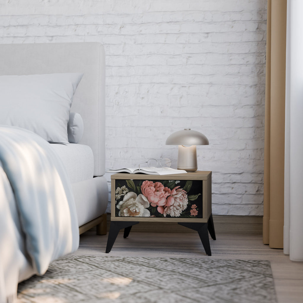 LUSH ELEGANCE Nightstand in Oak Effect