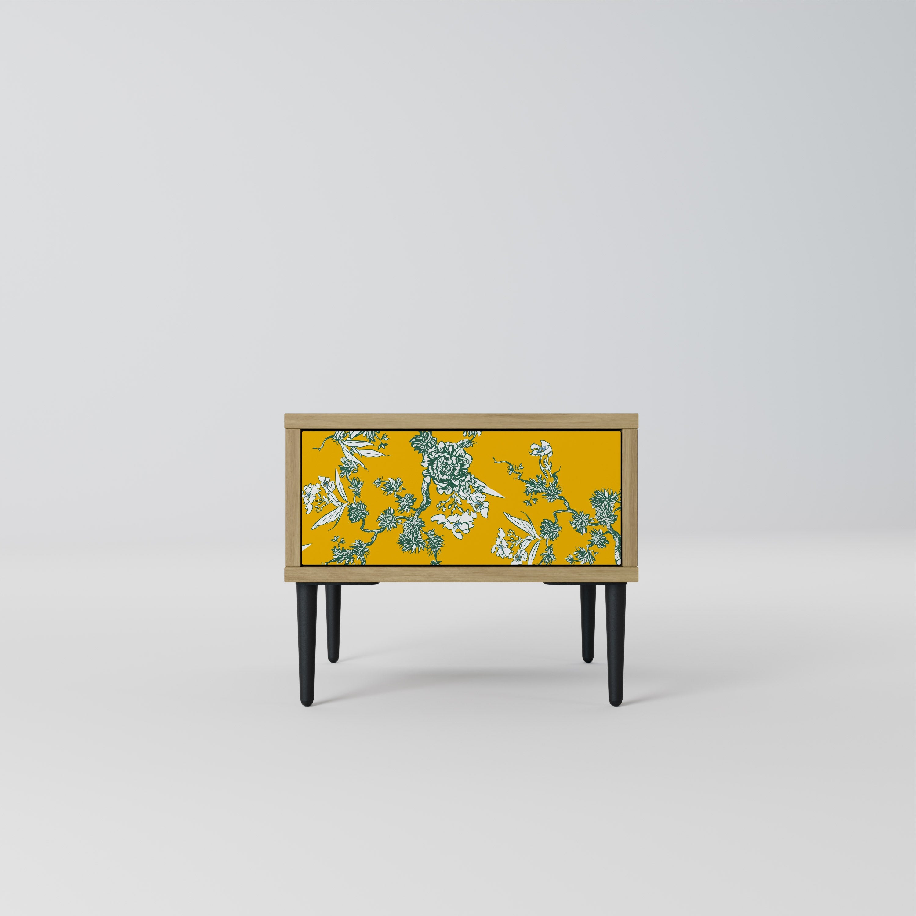 Table de chevet YELLOW CHINOISERIE effet chêne