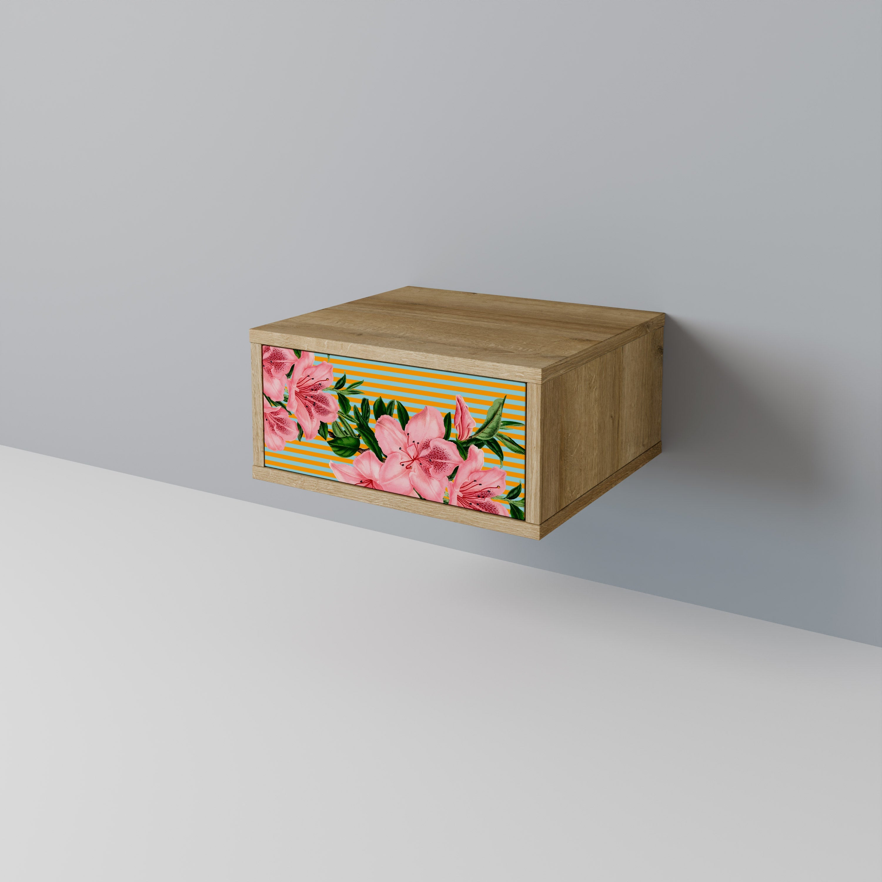 Table de chevet FRAGILE BEAUTY effet chêne