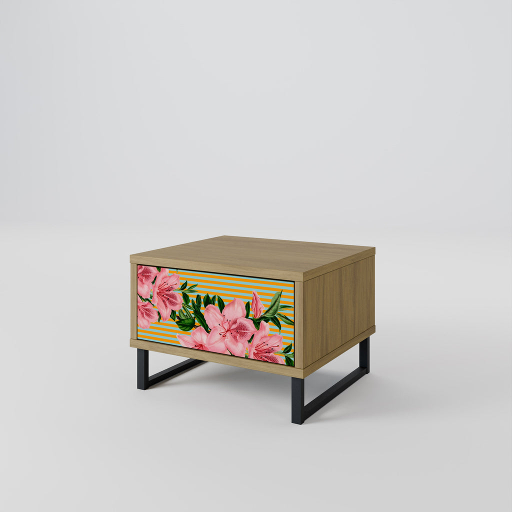 Table de chevet FRAGILE BEAUTY effet chêne