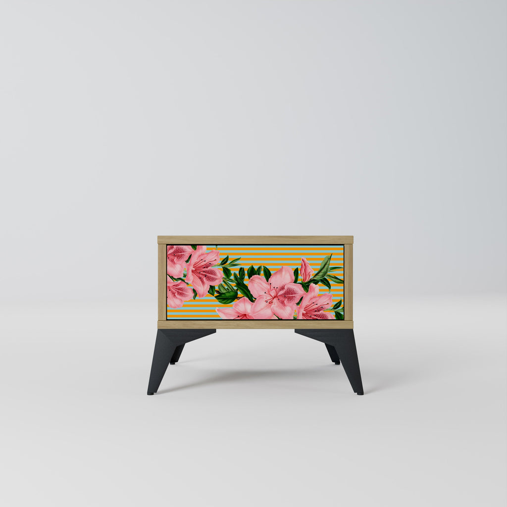 Table de chevet FRAGILE BEAUTY effet chêne