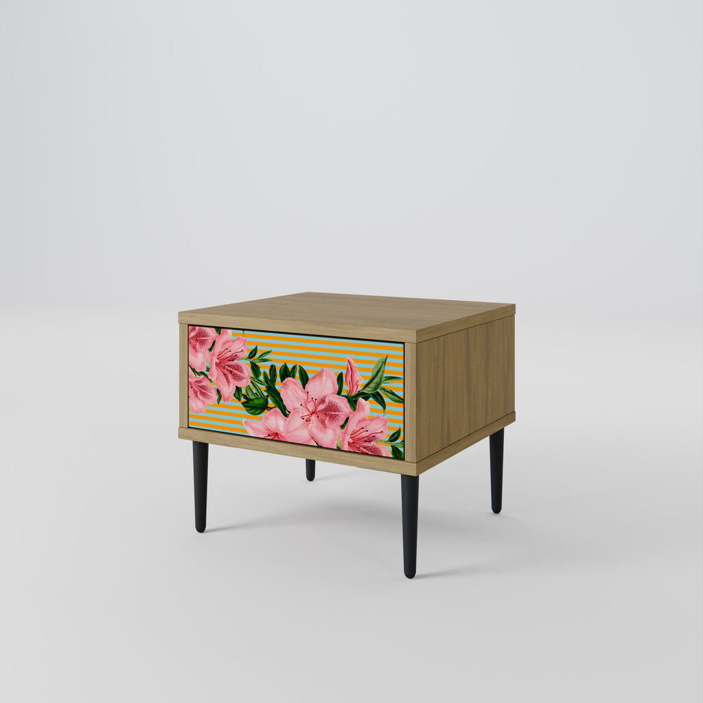 Table de chevet FRAGILE BEAUTY effet chêne