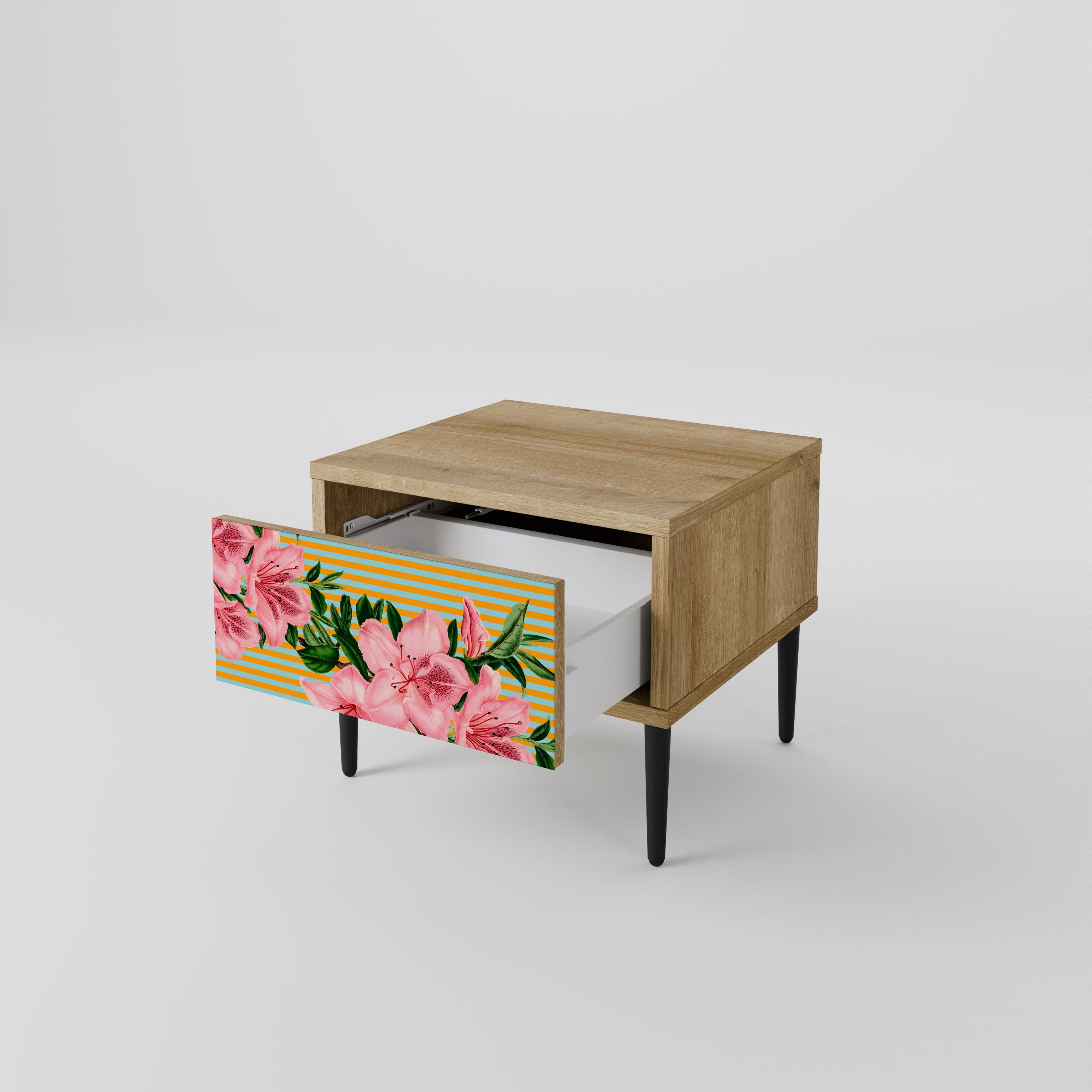 Table de chevet FRAGILE BEAUTY effet chêne