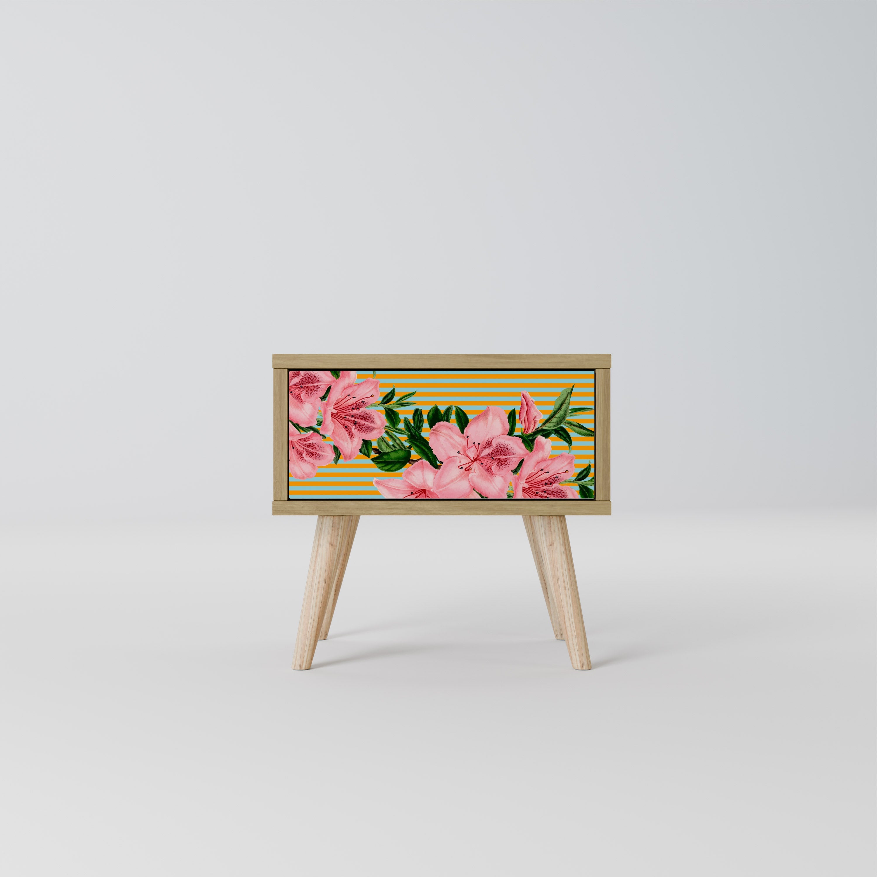 Table de chevet FRAGILE BEAUTY effet chêne