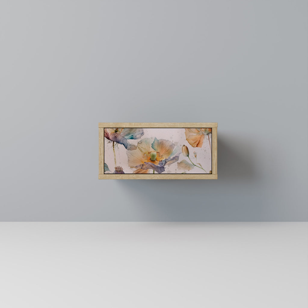 Table de chevet SOFTEN POPPY effet chêne