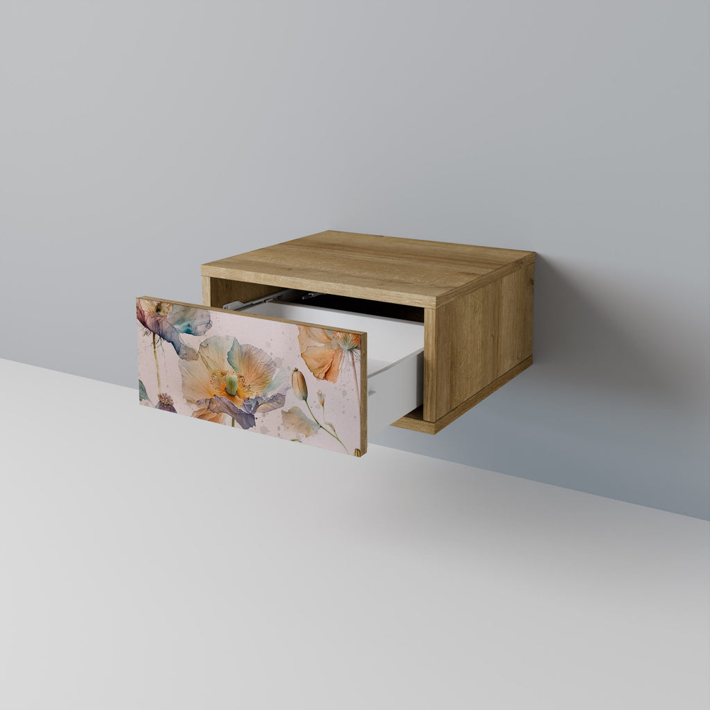 Table de chevet SOFTEN POPPY effet chêne