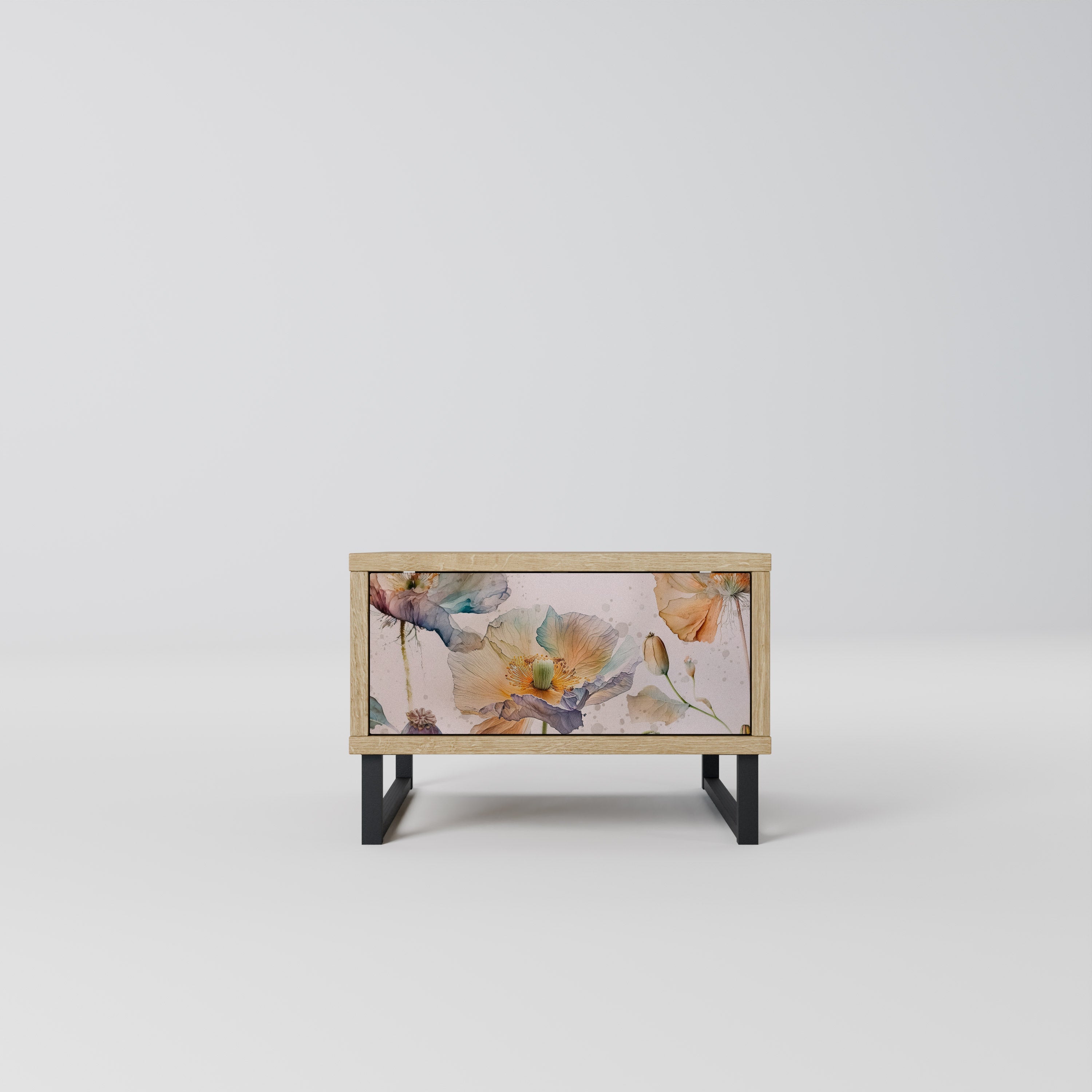 Table de chevet SOFTEN POPPY effet chêne