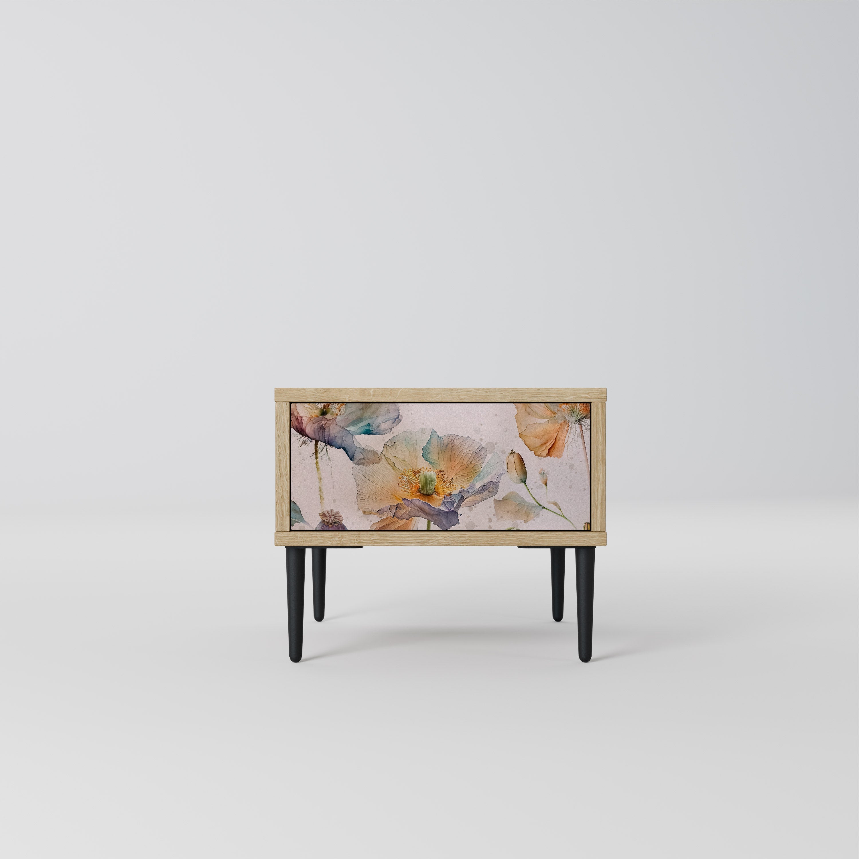 Table de chevet SOFTEN POPPY effet chêne