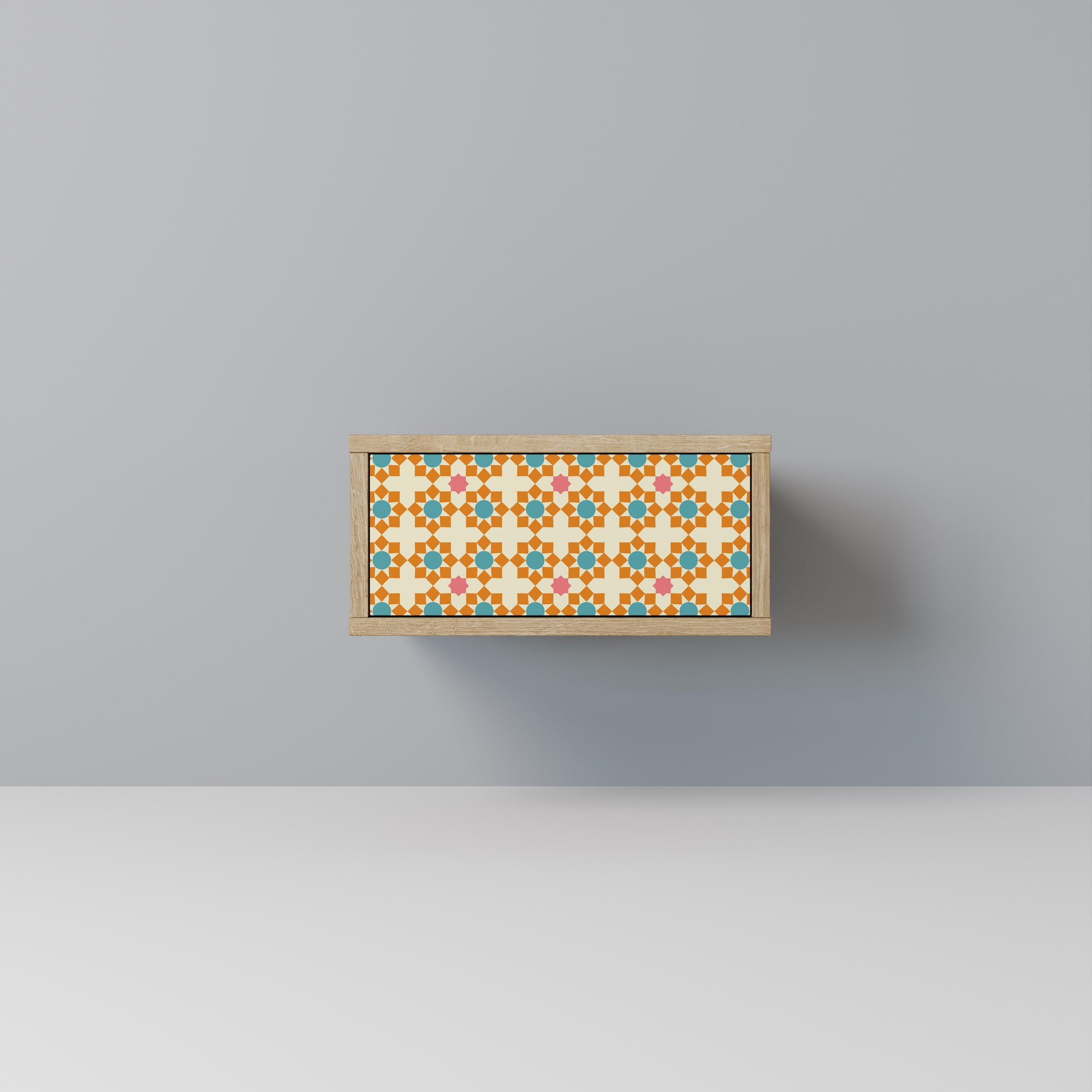 Table de chevet FLORAL DECOR effet chêne