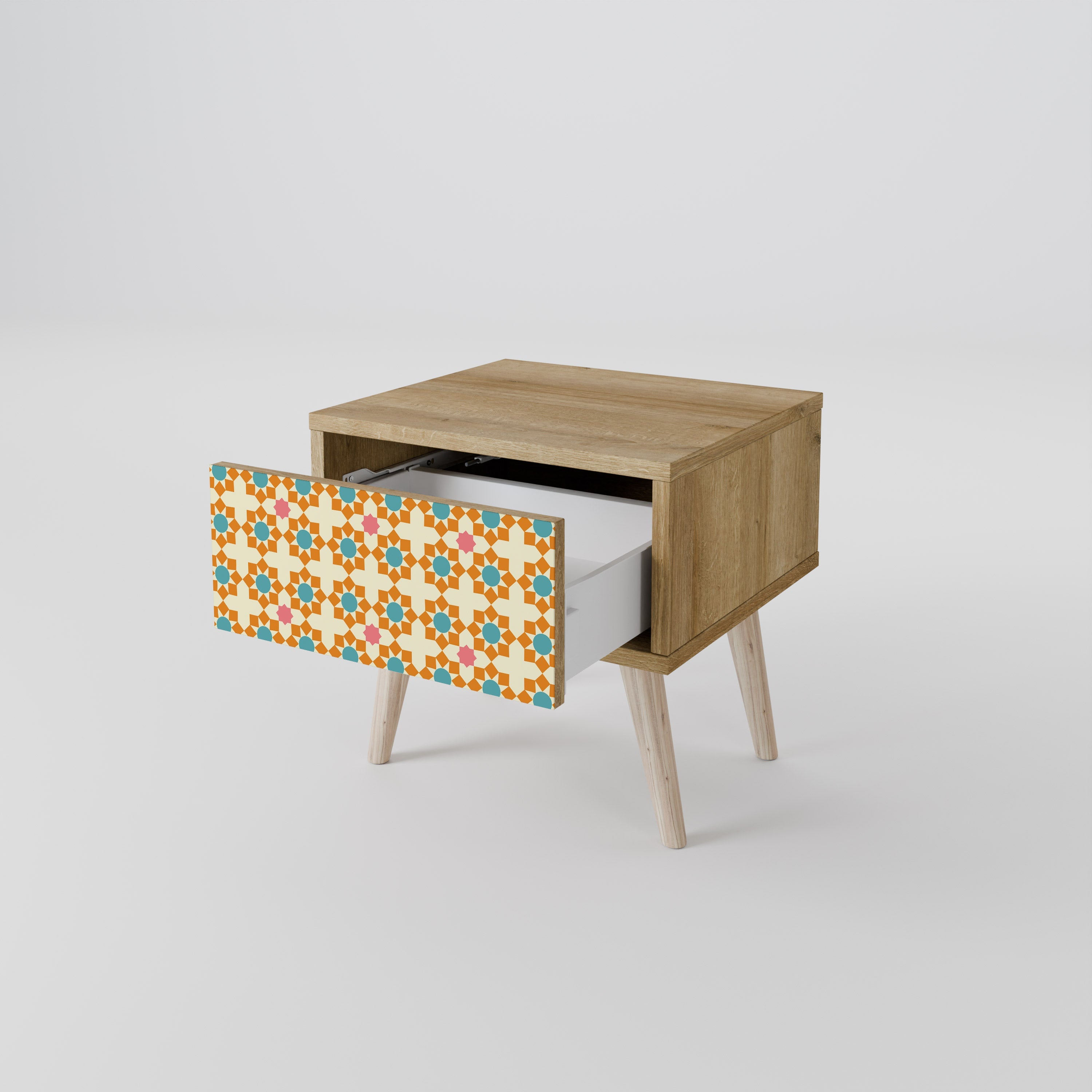 Table de chevet FLORAL DECOR effet chêne