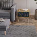 FLOWERS ON NAVY BLUE Nightstand