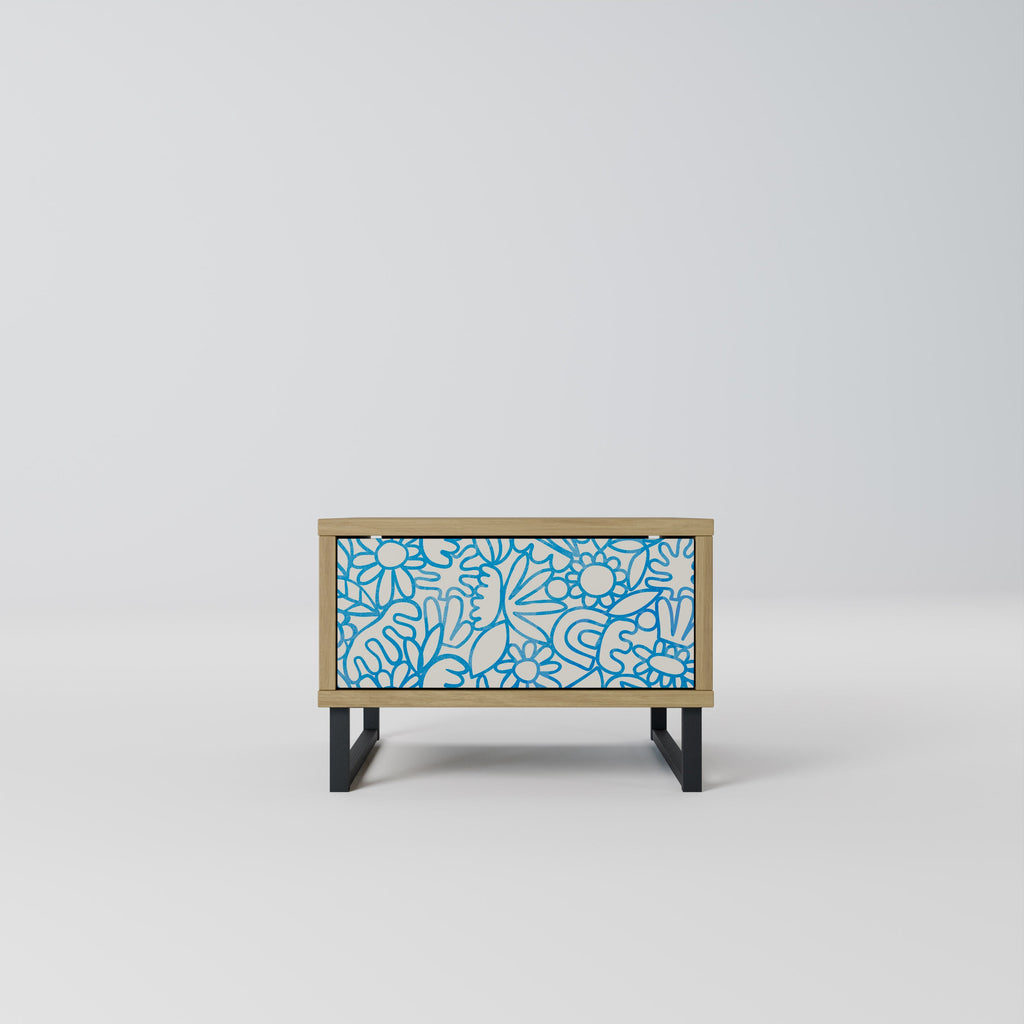 BLOOMY MORNING Nightstand in Oak Effect