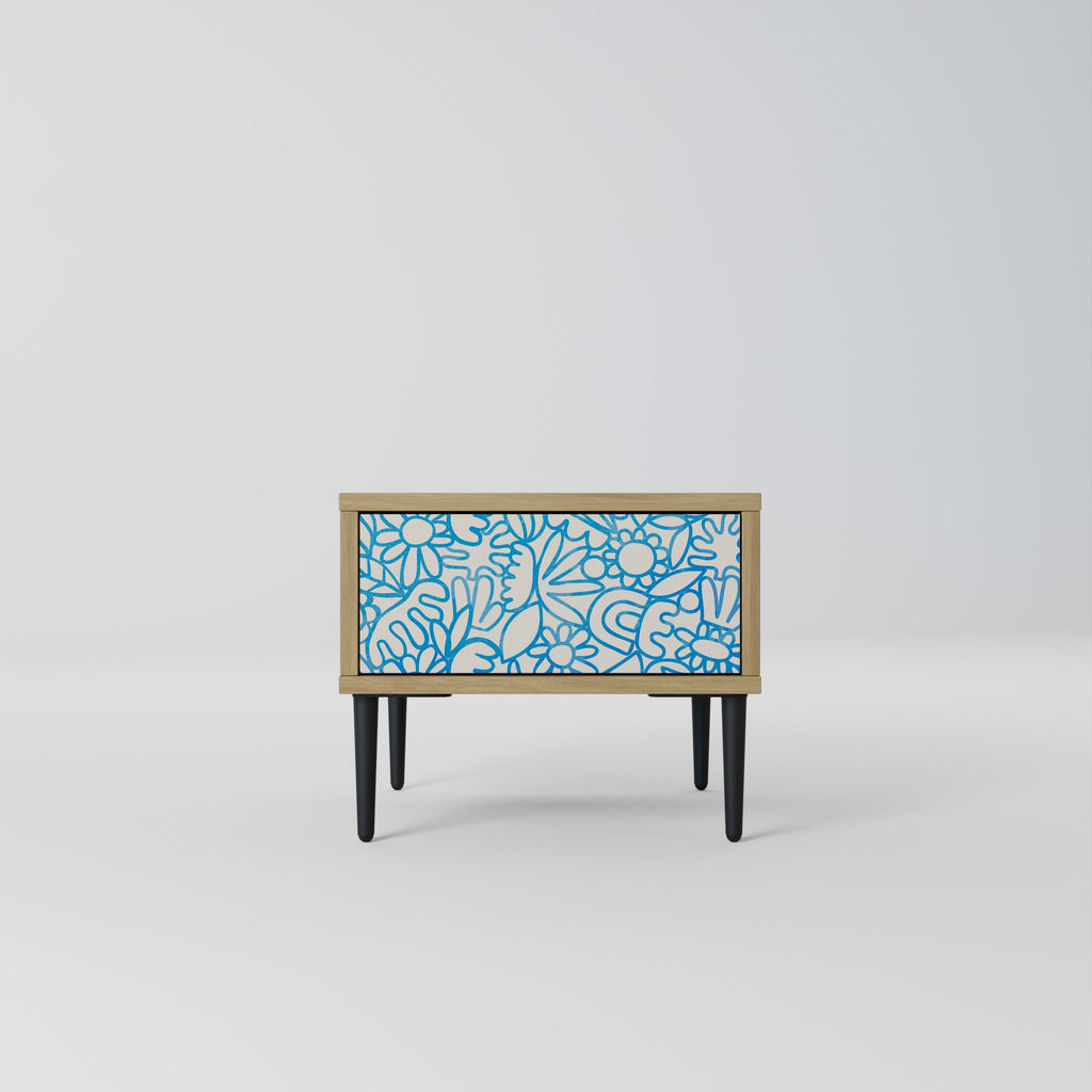 BLOOMY MORNING Nightstand in Oak Effect