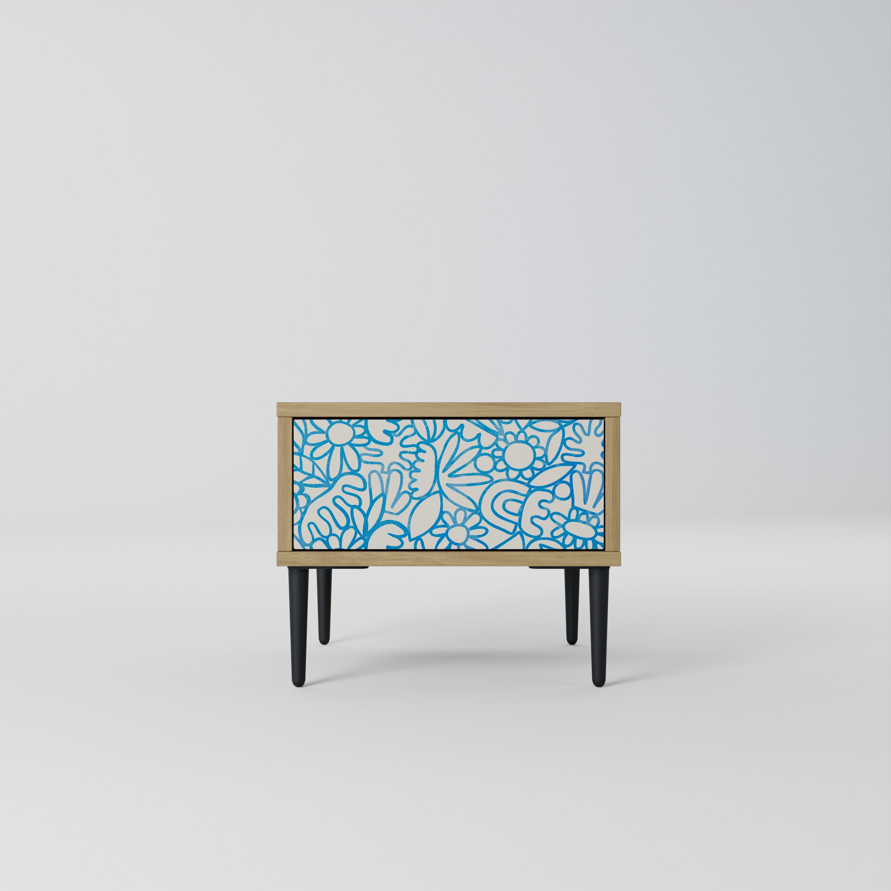 Table de chevet BLOOMY MORNING effet chêne