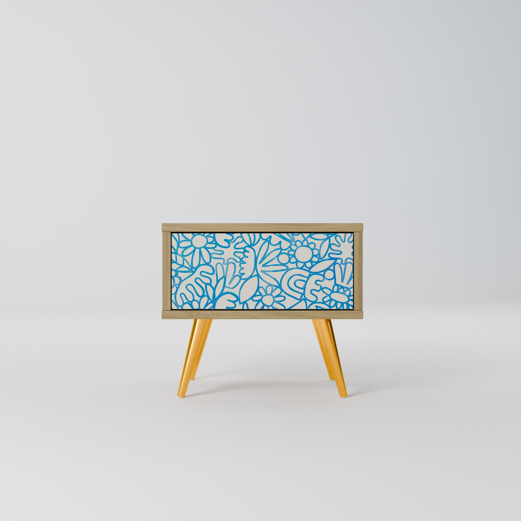 BLOOMY MORNING Nightstand in Oak Effect